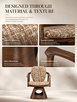 Lit pour animaux de compagnie en bois massif moderne, chaise rotative pour chat, coussin doux, cachette confortable, mobilier de luxe pour animaux de compagnie pour chats d'intérieur, salon