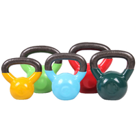 Équipement de fitness, ensemble de kettlebells colorés en fonte revêtue, pour compétition, utilisation personnalisée pour la salle de sport et la maison