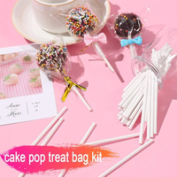 300PCS Cake Pop Sticks y Wrappers Set para Lollipop Cake Caramelos Chocolates Galletas Wrapping