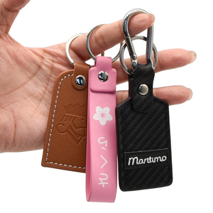 Tùy chỉnh miễn phí Desgin logo dập nổi da phim hoạt hình <span class=keywords><strong>Keyring</strong></span> PU da <span class=keywords><strong>Keychain</strong></span> - Product Image 5