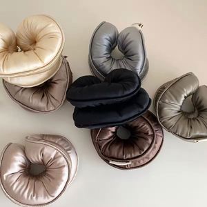 Meilleures ventes : Chouchous en satin uni, rembourrés en éponge épaisse, style coussin, pour femmes, accessoires et bandeaux pour cheveux de nuit - Product Image 1
