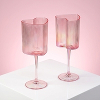 Verres à vin en verre de style bohème avec bordure dorée, ensemble de 2 pièces, capacité de 400 ml, réutilisables et lavables au lave-vaisselle, pour les occasions de mariage