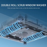 Robot Limpiacristales Automático con Cepillos Dobles, 6 Modos, Pulverización Automática de Agua, Control por Aplicación, Limpiador de Ventanas Doméstico