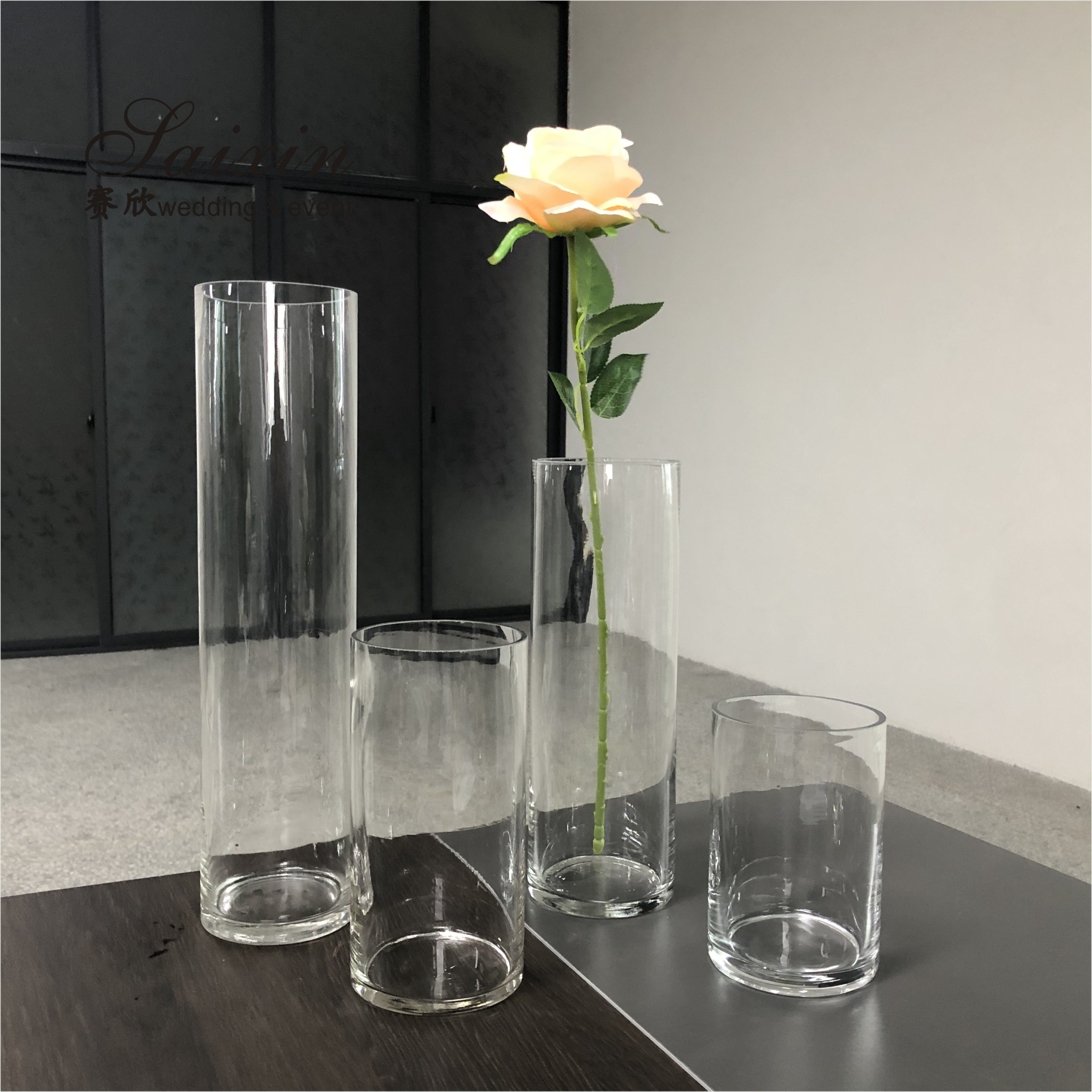 Wholesale Glass Cylinder Vases for Weddings - Modern Clear Tall Vases in  Various Heights for Elegant Party Decorations, image size:2267x2267