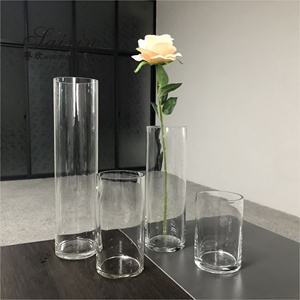 Venta al por Mayor <span class=keywords><strong>de</strong></span> <span class=keywords><strong>Jarrones</strong></span> <span class=keywords><strong>de</strong></span> <span class=keywords><strong>Vidrio</strong></span> Cilíndricos <span class=keywords><strong>de</strong></span> Diferentes Alturas para Decoración <span class=keywords><strong>de</strong></span> Bodas - Product Image 1