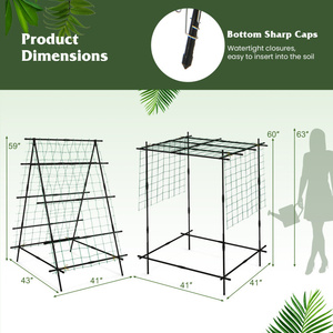 DB Easy Outdoor <span class=keywords><strong>Garden</strong></span> A-Frame Red de enrejado de pepino Revestimiento en polvo de PVC Fácil de montar para plantas trepadoras Cercado de granja - Product Image 4