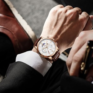 Relojes LIGE 2026 para Hombre, Marca <span class=keywords><strong>de</strong></span> Lujo, Reloj Casual <span class=keywords><strong>de</strong></span> Cuero con Fase Lunar <span class=keywords><strong>de</strong></span> 24 Horas, Reloj Deportivo <span class=keywords><strong>de</strong></span> Cuarzo Cronógrafo a Prueba <span class=keywords><strong>de</strong></span> Agua - Product Image 3