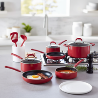 Ensemble de 12 casseroles et poêles de cuisine compatibles avec l'induction, avec couvercle en verre, pour la cuisine quotidienne à la maison