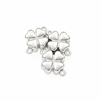 Fermoir magnétique en acier inoxydable 316 plaqué or 18 carats sous vide, motif trèfle, pour la fabrication de bracelets, colliers et bijoux DIY
