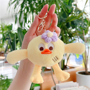 Mignon jouet en <span class=keywords><strong>peluche</strong></span> monstre aux yeux de <span class=keywords><strong>mochi</strong></span>, petit poulet porte-clés, breloque de sac oiseau de dessin animé en coton PP - Product Image 2