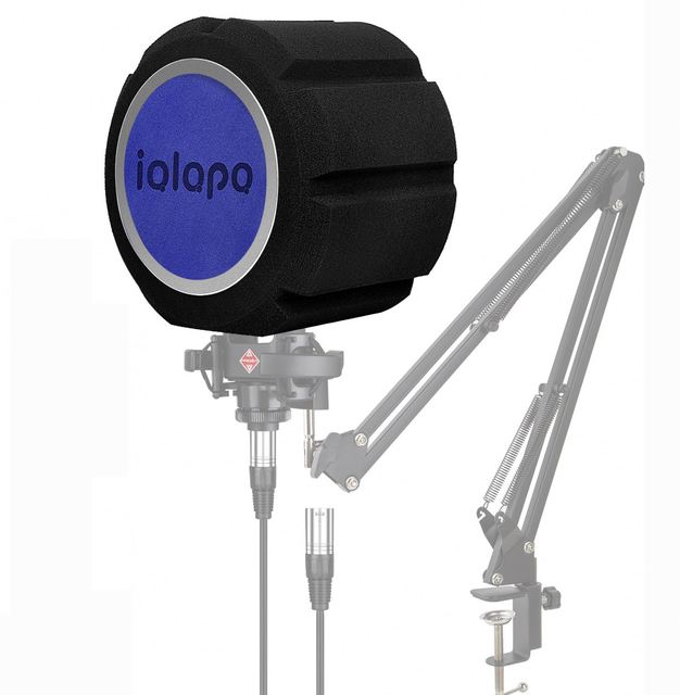IQlQPQ GY-1 Studios Pop Filter Foam Metal Acoustic Microphone Windscreen for Noise Cancelling for Recording & Singing