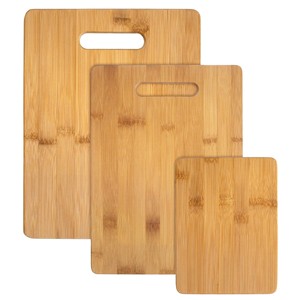 Bamboo Cutting Board <b>Set</b> 3 Piece Rectangle With Handle For Kitchen Vegetable Meat Sushi Display - Product Image 5