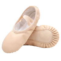 Chaussons de danse en cuir PU pour filles et garçons, personnalisables avec logo, à semelle pleine, prix d'usine
