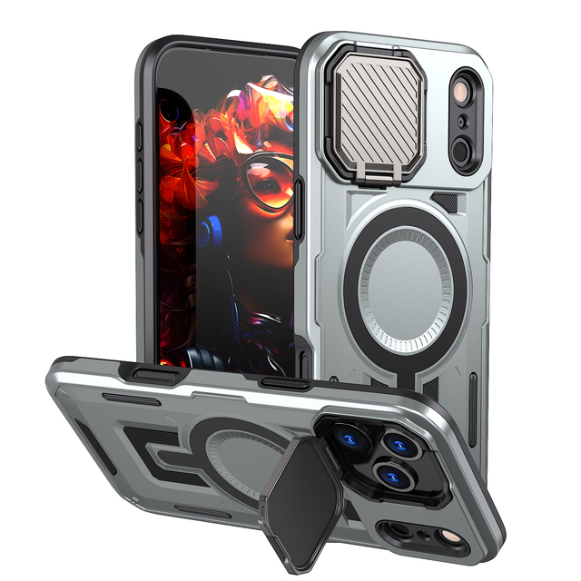 For iPhone 17 Pro Max Case with Camera Cover & Stand Rugged Protective Magnetic Case for iPhone 17 Air 16 Pro Max 16e 14 13 12