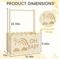 Caisse de douche de bébé en bois placard panier en bois cadeaux de bienvenue cadeaux de bébé adaptés aux cadeaux de grossesse pour le nouveau Parent