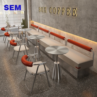 Ensemble de meubles de restaurant industriels modernes SEM, canapé, chaises et table de luxe, combinaison pour bar, cantine, café