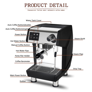 Cafetera Profesional de Acero Inoxidable, Cafetera Espresso Comercial Semiautomática E61 con Bomba de 15 Bares - Product Image 3