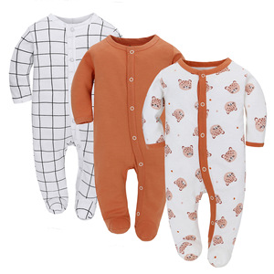 Vêtements personnalisés en usine pour bébés garçons de 9 à 12 <span class=keywords><strong>mois</strong></span> en tissu de coton biologique à manches longues Grenouillères pour bébés vente en gros de vêtements pour bébés - Product Image 2
