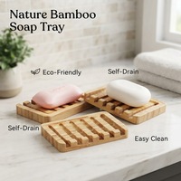 Support de Savon Auto-Drainant en Bambou Écologique Personnalisé, Facile à Nettoyer, Étui Économiseur de Savon pour Éponge de Bain, Barre de Shampooing, Cuisine