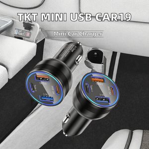 Mini Cargador de Coche de 4 Puertos USB Tipo-C con Carga Rápida PD QC3.0, Adaptador de Coche de Doble Puerto para Teléfono Móvil - Product Image 2