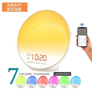 Smart Wake Up <b>Light</b> RGB Sunrise Sunset Simulation LED Night <b>Light</b> With White Noise For Bedroom <b>Sleep</b> Aid - Product Image 4