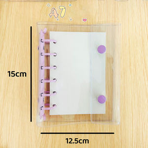 Organiseur de Luxe A7 à Anneaux pour Argent, Planificateur d'Épargne Budgétaire en PVC Transparent, <span class=keywords><strong>Cahier</strong></span> à Reliure - Product Image 4
