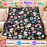 Couverture Magique Chat Chien Motif Cupcake Donut Doux et Coloré avec 24 Marqueurs de Couleur pour Activités Familiales Ludiques