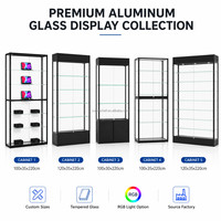 Meuble de magasin de détail avec éclairage LED et cadre en acier inoxydable, vitrine en verre pour les magasins de tabac et de produits fumeurs
