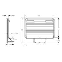 Support de protection pour camion semi-remorque 68'' x 80'' en aluminium de type carré avec plateau complet et 2 supports de chaîne, kit de montage à cadre droit