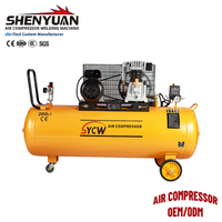 Compresor de Aire de Pistón de 3HP, 200L, 220V 50Hz/60Hz, Estilo Italiano, Cable de Cobre, Accionamiento por Correa, 2026