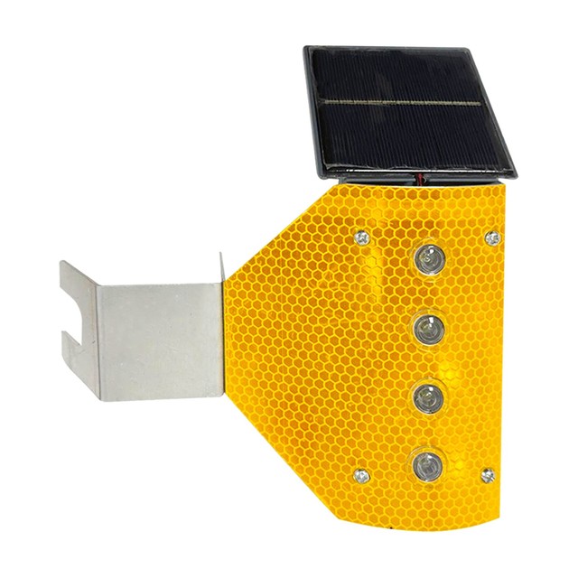Solar LED Warning Light 200 Hours Runtime Guardrail Safety Light IP65 for Highway Bridge Outdoor Traffic Barrier Signal Light