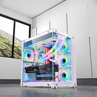 Boîtier d'ordinateur de jeu ATX tour complète à haut débit d'air en verre trempé panneau avant/latéral pour boîtier de jeu Core I7 pour bureau industriel