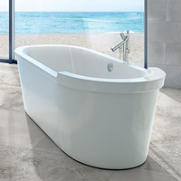 KMRY Baignoire autoportante de luxe conçue sur mesure Baignoire moderne en résine acrylique avec pierre de marbre blanc Baignoire à surface solide pour le luxe