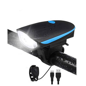 Bicycle Headlight USB Rechargeable LED <b>Light</b> With Horn 4 Modes IPX4 Waterproof Plastic Cycling <b>Night</b> Riding <b>Light</b> - Product Image 4