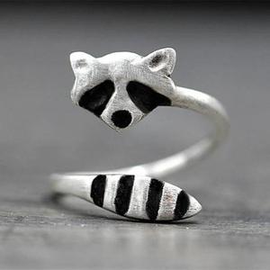 Anello Aperto a Forma di Animale Carino per Donne, Design Ispirato al Coda di Volpe, Gioiello da Dito alla Moda - Product Image 2