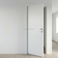 Porte de salle de bain en mélamine blanc brillant, porte en panneau MDF gainé de stratifié brillant et anti-traces de doigts, gainée de stratifié brillant, gainée de stratifié anti-traces de doigts