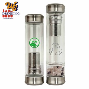 500ml 650ml 1000ml bottiglie d'acqua in vetro con infusore per frutta in vetro borosilicato a doppia parete <span class=keywords><strong>senza</strong></span> <span class=keywords><strong>BPA</strong></span> con coperchi in bambù - Product Image 5