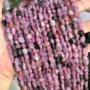 Forma Irregular Natural Rubi Stone Beads Aquamarine Oval 6-8mm Larimar Gemstone Energia Curado para Fazer Jóias Colares - Product Image 1