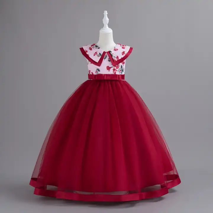 DBG087  Váy đầm công chúa thiết kế cao cấp bé gái tùng dài sát nách màu  hồng FAFABOGI