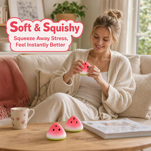 Logo personnalisé, Meilleure vente : Jouet anti-stress Squishy à rebond lent, série fruits (Pastèque croustillante), texture douce et crémeuse - Product Image 5