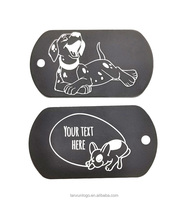 Tag ID Anjing Logam Dua Sisi Bentuk Kustom Cetak Stamping Sablon Desain Bunga/Buah/Piramida Antik Modern