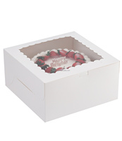 Boîtes de Pâtisserie en Papier Kraft Blanches 10x10x5 Pouces avec Fenêtre, Contenants à Gâteaux Jetables, Boîtes d'Emballage pour Desserts