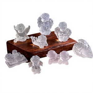 Figurine d'ange miniature transparente 3D de style européen, adorable jouet accessoire cadeau pour jardin, petite figurine de danseuse féerique - Product Image 1