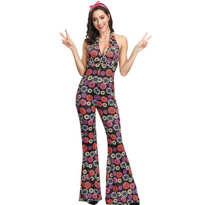 Disfraces <span class=keywords><strong>de</strong></span> Carnaval para mujer 90S Adulto Hip-hop Artista Retro Disco Hippie Halloween Cosplay Disfraz - Product Image 4