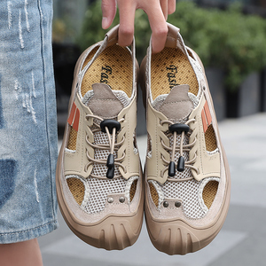 Últimas zapatillas de senderismo unisex de microfibra con malla y cordones, ligeras, acolchadas, a la moda, para caminar al aire libre. - Product Image 1