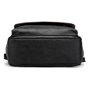 Sac à dos en <span class=keywords><strong>cuir</strong></span> PU vintage pour hommes, sacs rétro imperméables, sacs à dos pour ordinateur portable de voyage, sacs d'école pour affaires - Product Image 3
