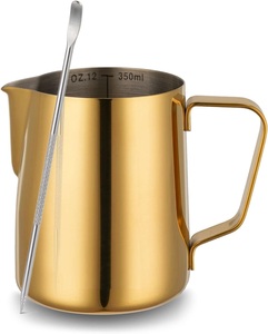 Brocche 12 once Espresso <span class=keywords><strong>fumante</strong></span> in acciaio inox Latte <span class=keywords><strong>caffè</strong></span> Cappuccino Barista brocche di vapore brocca di Latte tazza con penna Latte Art - Product Image 4