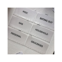 Venta al por mayor Flexible Mate PP Lado abierto Hojas sueltas Zipless Frosted Tabbed Carpeta de ahorro personalizada Bolsillo A6 A7 Sobre de efectivo prefabricado