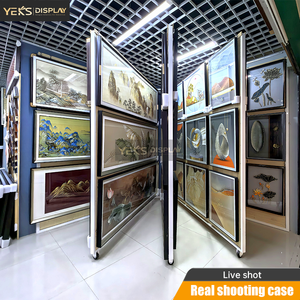 Hiện đại thân thiện với môi hình ảnh lưới hiển thị đứng góc bên phải trang chuyển treo tường kim loại nghệ thuật kệ trưng bày cho triển lãm cho - Product Image 4