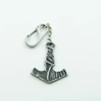 Porte-clés artisanal pour homme en acier inoxydable, style européen et américain classique, marteau de Thor Mjolnir Viking, vente en gros
